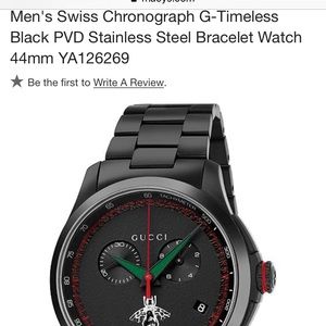 Men’s Gucci Swiss Made Black 44mm YA126269  New